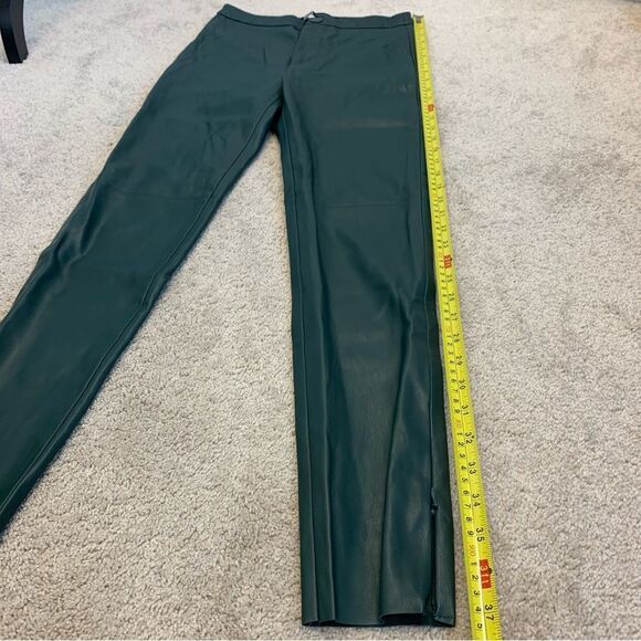 ZARA green faux leather hi-rise zipper hem leggings Sz XS NWT - Picture 14 of 15